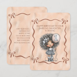 Happy Birthday Darling Daughter Turning 1 招待状