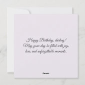 Happy birthday darling. Greeting card シーズンカード (裏面)