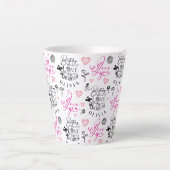 Happy Birthday Daughter Custom Name カフェラテマグ (正面)