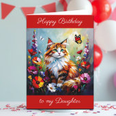 Happy Birthday Daughter | Cute Cat カード