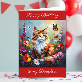  Happy Birthday Daughter | Cute Cat   カード