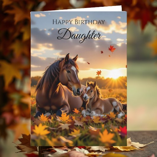 Happy Birthday Daughter | Horse Themed カード