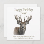 Happy Birthday Deer シーズンカード (正面/裏面)