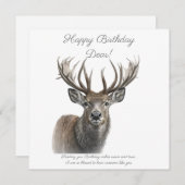 Happy Birthday Deer シーズンカード (正面/裏面)