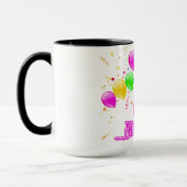 Happy Birthday! Design with colorful balloons マグカップ (左)