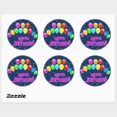 Happy Birthday! Design with colorful balloons and  ラウンドシール (シート)