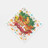 Happy Birthday Dinosaur スタンダードランチョンナプキン (角)