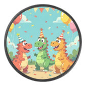 Happy birthday dinosaurs theme アイスホッケーパック (正面)