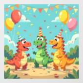 Happy birthday dinosaurs theme ウィンドウサイン (シート)