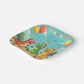 Happy birthday dinosaurs theme ペーパープレート (傾斜あり)