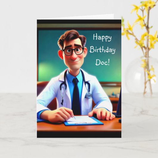 Happy Birthday Doc カード (黄色い花)