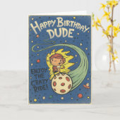 Happy Birthday Dude - 彼氏へのカード カード (黄色い花)