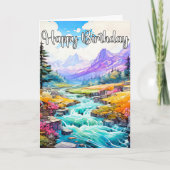 Happy Birthday Early Springtime Outdoors カード (正面)