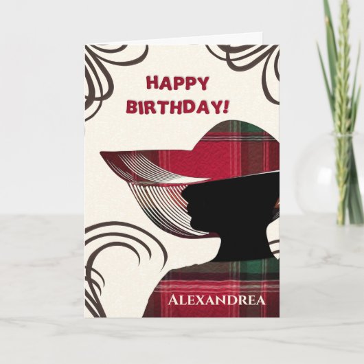 Happy Birthday Elegant Modern Lady Personalize カード (正面)