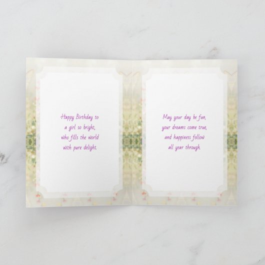 Happy Birthday Fairy Floral Themed Personalized  カード (内部)