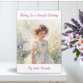 Happy Birthday Fairy Floral Themed Personalized  カード
