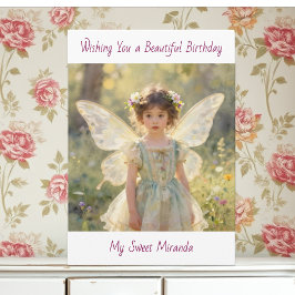Happy Birthday Fairy Themed Personalized Girl's  カード