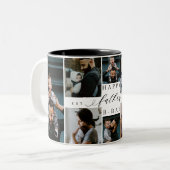 Happy Birthday Father Photo Collage Gift Keepsake ツートーンマグカップ (正面左)