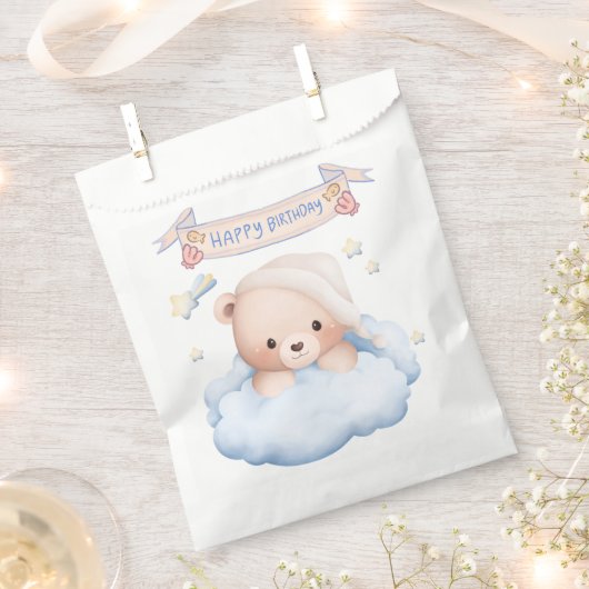 Happy Birthday Favor Bags フェイバーバッグ (クリップ留めされた状態)