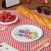Happy Birthday Festive Paper Plate ペーパープレート