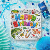 Happy Birthday Fish, Lures and Hooks ペーパープレート (パーティー)