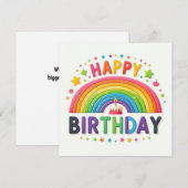 Happy Birthday Flat Holiday Card シーズンカード (正面/裏面)