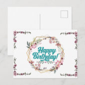 Happy birthday floral themed Postcard ポストカード (正面/裏面)
