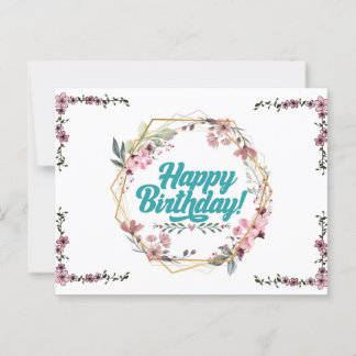Happy birthday floral themed Postcard ポストカード
