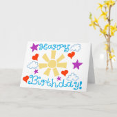 Happy Birthday! Folded Greeting Card カード (黄色い花)