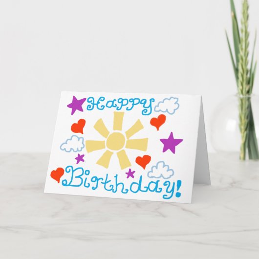 Happy Birthday! Folded Greeting Card カード (正面)