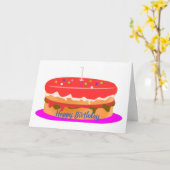 Happy Birthday Folded Greeting Card カード (黄色い花)