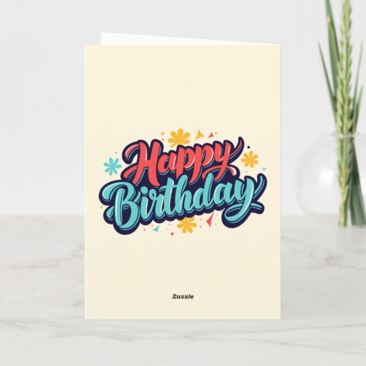 Happy Birthday Folded Greeting Card カード (裏面)