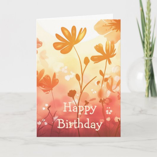 Happy Birthday Folded Greeting Card カード (正面)