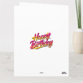 Happy Birthday Folded Greeting Card カード