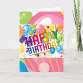 Happy Birthday Folded Greeting Card カード (正面)