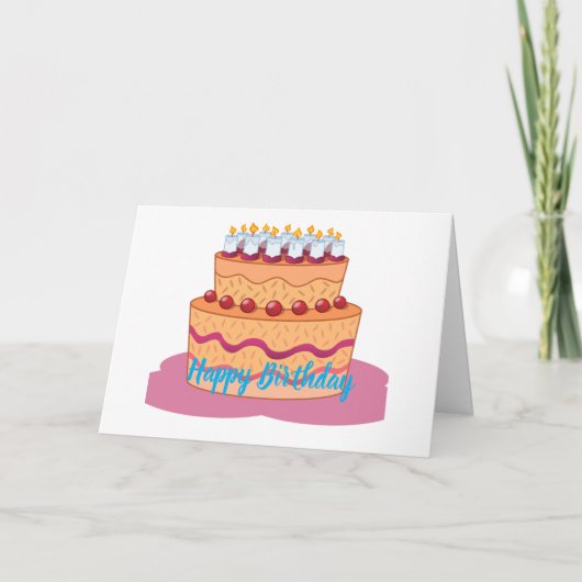 Happy Birthday Folded Greeting Card カード (正面)