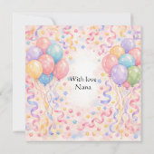 Happy Birthday for Age 7 Girls Zebra Card カード (裏面)