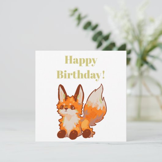 Happy Birthday! Fox, vosje カード (スタンド正面)