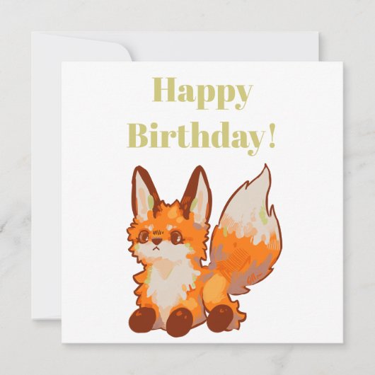 Happy Birthday! Fox, vosje カード (正面)