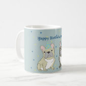Happy birthday French, bulldog コーヒーマグカップ (正面左)