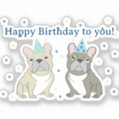 Happy birthday French, bulldog シール (正面)