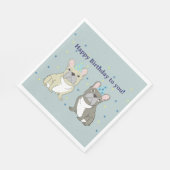 Happy birthday French bulldog スタンダードランチョンナプキン (角)