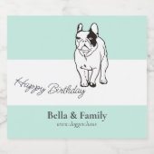 Happy Birthday French Bulldog  ビールラベル (シングルラベル)