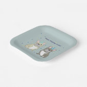 Happy birthday French, bulldog ペーパープレート (傾斜あり)