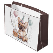 Happy Birthday French Bulldog ラージペーパーバッグ (裏面アングル)