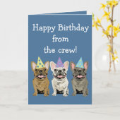 Happy birthday - French Bulldog Friends カード (黄色い花)
