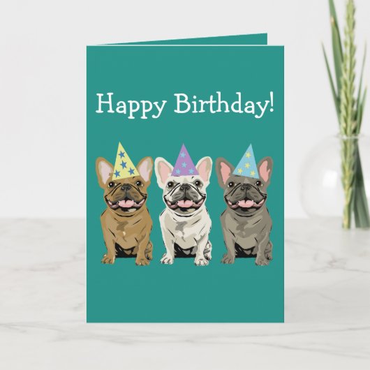 Happy birthday - French Bulldog Friends カード (正面)