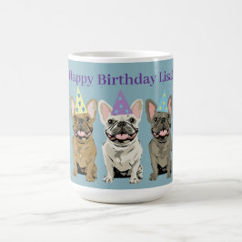 Happy Birthday! French Bulldogs コーヒーマグカップ