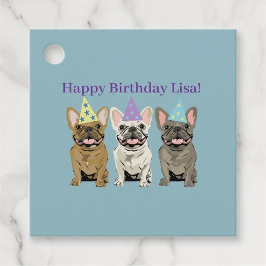 Happy Birthday! French Bulldogs フェイバータグ (正面)
