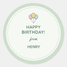 "Happy Birthday From" 名前ギフトステッカー